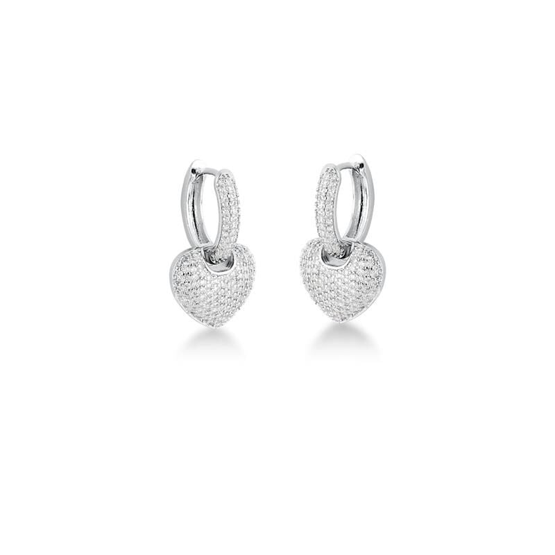 Argola 2X1 Com Pingente De Coração Com Zircônias