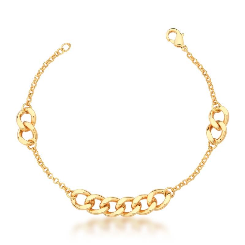 Pulseira Em Elos Groumet Lisos