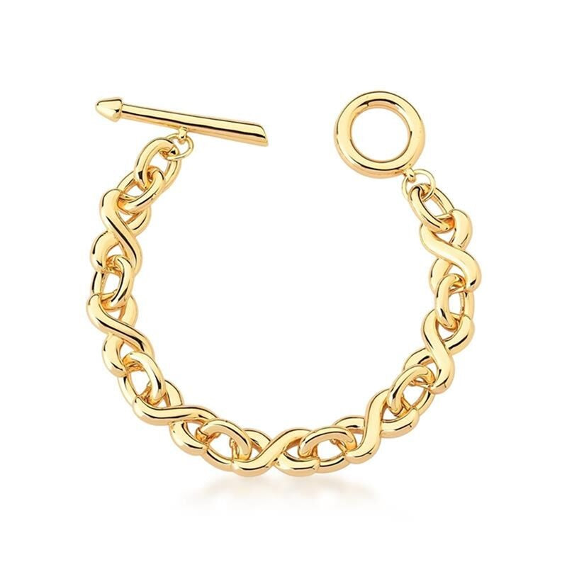 Pulseira Com Elos Símbolo Infinito Liso
