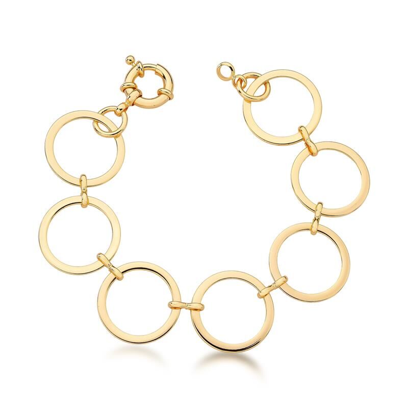 Pulseira Com Elos Redondos Lisos