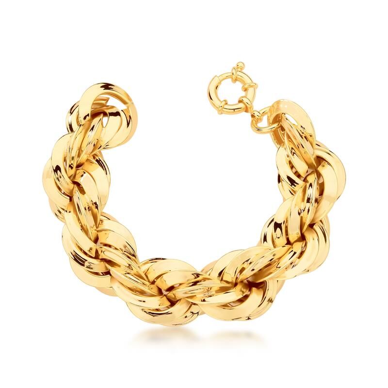 Pulseira Em Elos Redondos Trançados