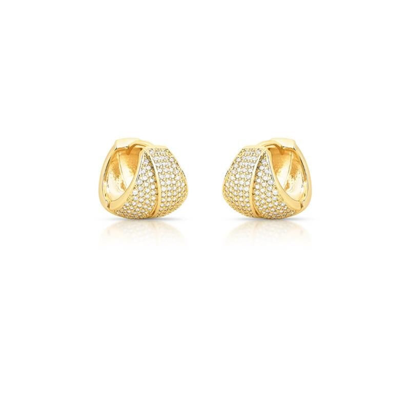 Argola Triangular Com Zircônias Brancas