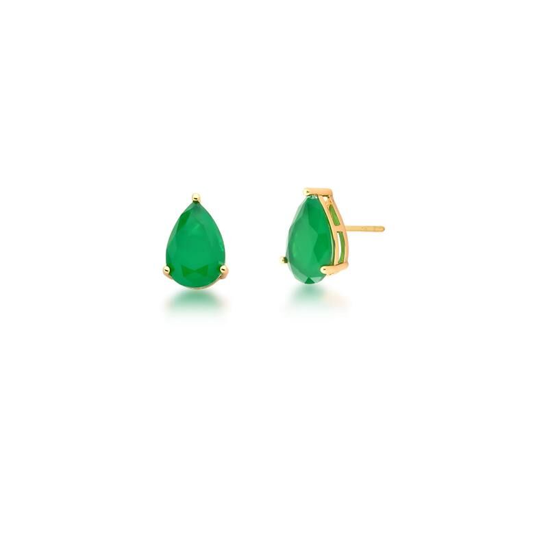 Brinco Com Cristal Em Gota