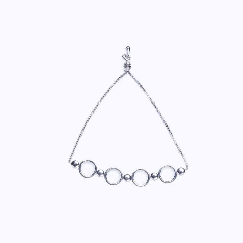 Pulseira Ajuste Round Rodio
