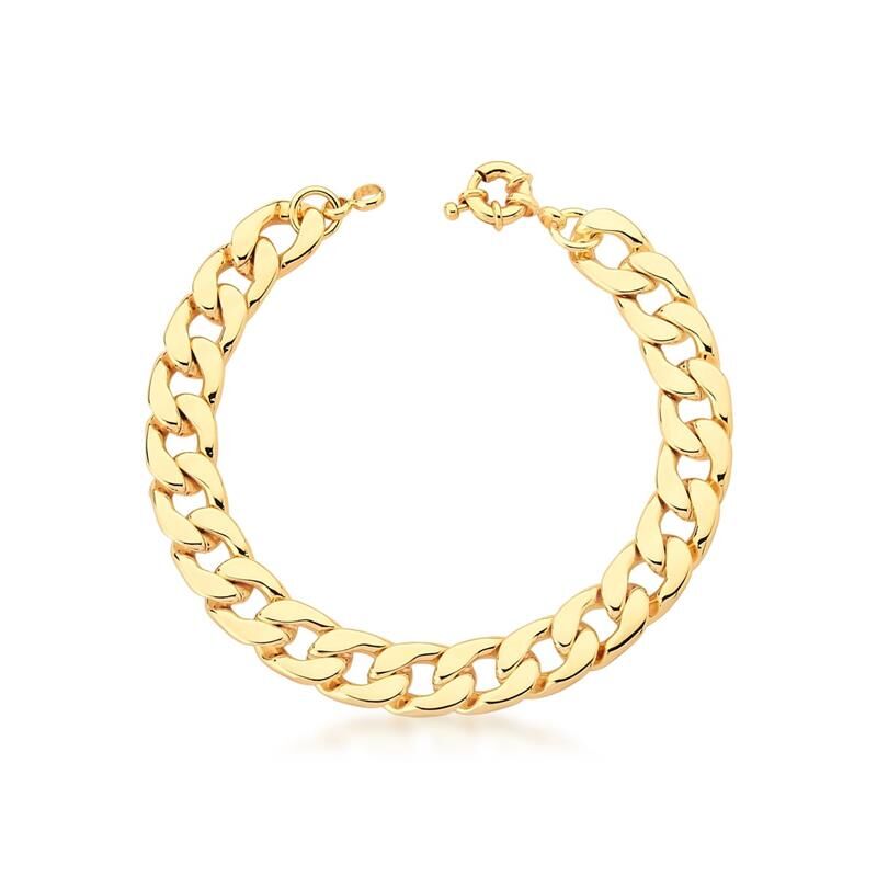 Pulseira Com Elos Groumet E Liso