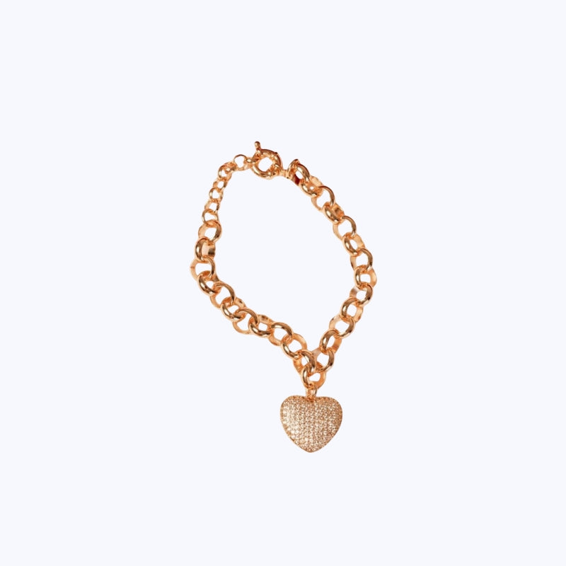 Pulseira Elos Heart Cravejado